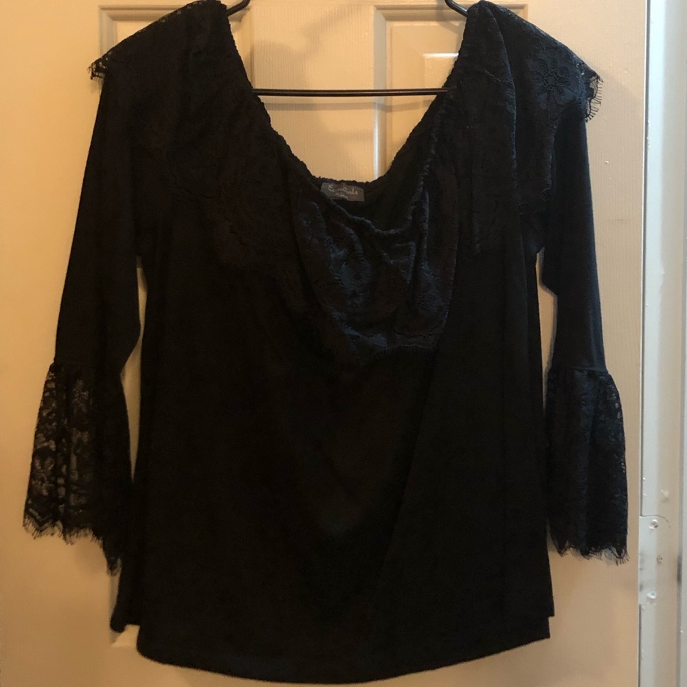 Black off-shoulder blouse